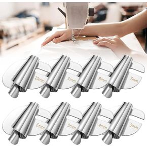 Universal Sewing Rolled Hemmer Foot Set, 3/4/5/6/7/8/9/10mm Wide Sewing Rolled Hem Pressure Foot Kit for Home Industrial Sewing Machine Rolled Hem Presser Foot Sewing Accessories (8PCS)