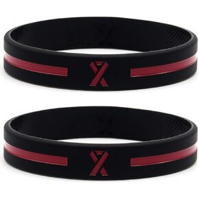 Inkstone Burgundy Awareness Ribbon Bracelets Silicone Rubber Wristbands…