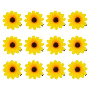 Framendino, 12 Pack Yellow Daisy Clip Flower Clips Small Sunflower Hairpins Bridal Accessories for Women Girls Beach Wedding Decor