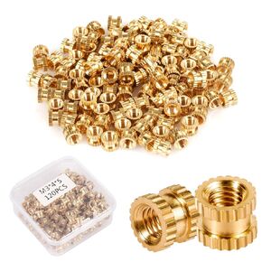 120pcs 3D Printing Threaded Insert, M4x4x6mm M4 Femeal Knurled Brass Nuts Internal Thread Heat Embedment Nut for 3D Printer Parts Plastic Shell