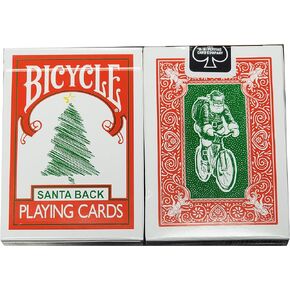 Bicycle Red Back Green Santa Playing Cards