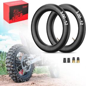 RUTU 3.00/3.50-12" Dirt Bike Tube 80/100-12 Motocross Bike Tire with TR4 Straight Valve Replacement Inner Tubes Compatible with CRF50/XR70, DRZ 110, TTR 90/100, TAOTAO 90cc 110cc 125cc Pit Dirt Bikes