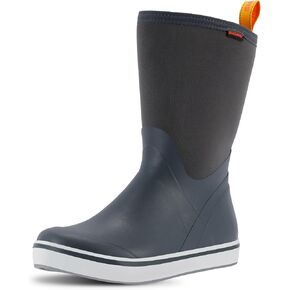 Men's Deck Boots Mid Calf Rain Boots Waterproof Sports Sailing Boots Non-slip Insulated Rubber Boots for Outdoor Fishing Gardening Mud Yard Working