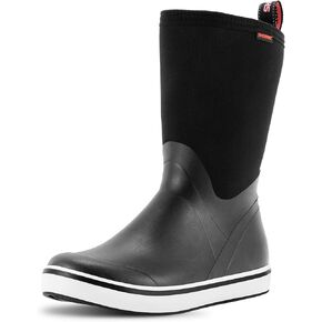 Men's Deck Boots Mid Calf Rain Boots Waterproof Sports Sailing Boots Non-slip Insulated Rubber Boots for Outdoor Fishing Gardening Mud Yard Working