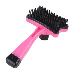 GLOGLOW Pet Grooming Brush, Self Cleaning Slicker Brush Short and Long Hair Shedding Brush for Dogs Cats Gently Removes Loose Undercoat(Blue) Hair Removal Mitts & Rollers