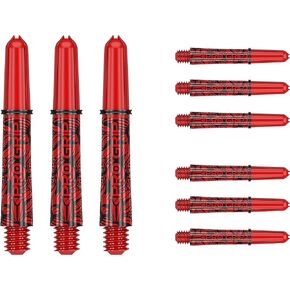 Target Darts 3 x Ink Design Short Red Pro Grip Dart Shafts - 9 in Total