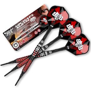 Shot! Darts Soft Tip, Michael Smith Defiant (18g / 20g), 90% Tungsten Barrel, Center Weighted, Handcrafted Professional Dart Set & Flights Made in New Zealand, Plastic Tip for Electronic Dartboard