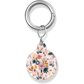 Compatible for AirTag Case Cover, Cute Protective Tracker Case with Loop Keychain Holder for Airtag,Scratch Resistant Airtag Cover for Wallet,Luggage,Cat,Dog,Pets(Golden Sun Moon)