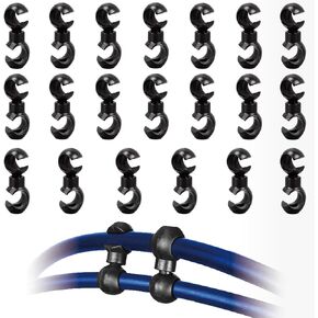 Bike Brake/Derailleur shift cables S Style Clip 20pcs Roating S-Hook for MTB Bikes/Road Bicycle Brake Line Guide Cross Line Clip-Set of Precision Clamps