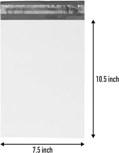 أكياس مظاريف شحن بولي ميلر مع لاصق ذاتي الغلق، حقائب بريدية مقاومة للماء والتمزق [أبيض، 7.5 بوصة × 10.5 بوصة، عبوة من 100 قطعة] in Kuwait