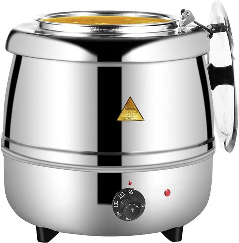 Soup Warmers Commercial Food Warmers,AGKTER,Stainless Steel Insert Pot, Temperature Control - 10.5 Quarts, Ideal for Restaurants and Large Families (Cast Iron, 10.5Qt/10L) in Saudi Arabia
