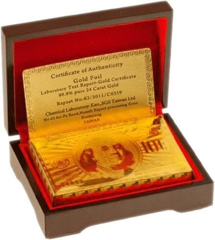 Luxurious 24K Gold Plated Playing Cards Case and Certificate with Wooden Gift Box | Make Your Magic Tricks More Luxurious & Creative Family & Friends in Saudi Arabia