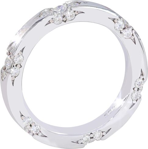 خاتم زفاف مويسانيتي 18 قيراط مطلي بالذهب الأبيض خواتم الخطبة خاتم الخلود خاتم الوعد للنساء in Kuwait