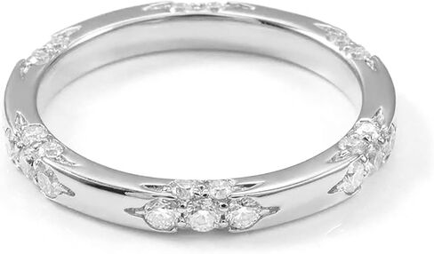 خاتم زفاف مويسانيتي 18 قيراط مطلي بالذهب الأبيض خواتم الخطبة خاتم الخلود خاتم الوعد للنساء in Kuwait