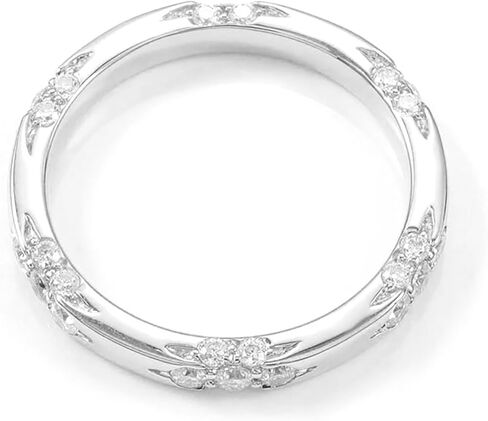 خاتم زفاف مويسانيتي 18 قيراط مطلي بالذهب الأبيض خواتم الخطبة خاتم الخلود خاتم الوعد للنساء in Kuwait