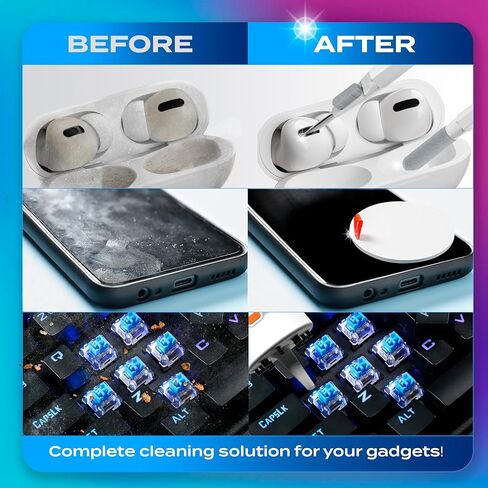 Aimzone Rechargeable Vacuum Cleaner Kit, Portable Deep Cleaning Dust Tool Dust, Multiple Functions Clean Set, Cleaner for Keyboard, Laptop, Phone, Electronics (White) in Kuwait