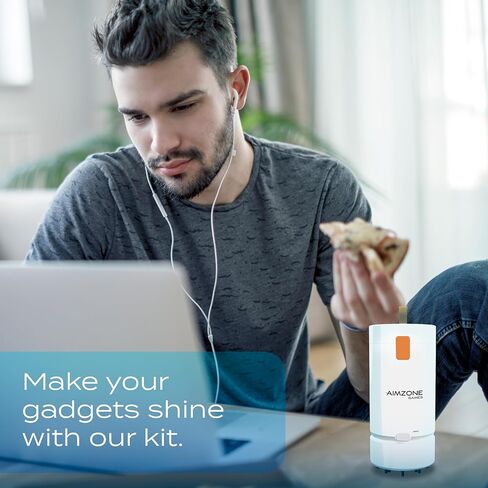 Aimzone Rechargeable Vacuum Cleaner Kit, Portable Deep Cleaning Dust Tool Dust, Multiple Functions Clean Set, Cleaner for Keyboard, Laptop, Phone, Electronics (White) in Kuwait