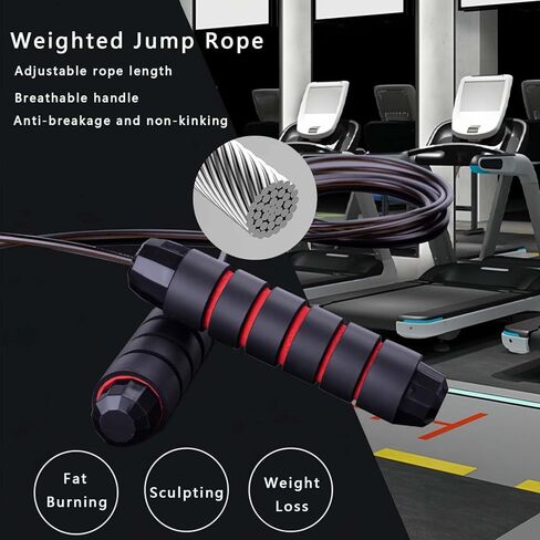 2 حزمة حبل القفز تجريب، حبل الطفر قابل للتعديل، حبل القفز المرجح للرجال، jumprope للنساء اللياقة البدنية، الكبار الملاكمة القفز رو، Cuerda Para Saltar Ejercicio، حبل السرعة، حبال القفز للأطفال لمدة 8-12 in Kuwait