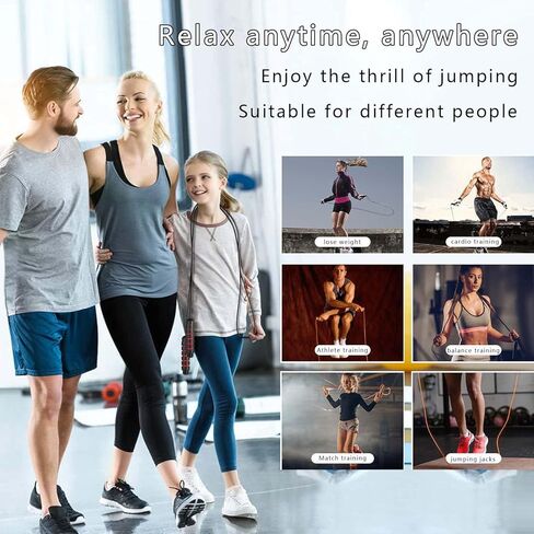 2 حزمة حبل القفز تجريب، حبل الطفر قابل للتعديل، حبل القفز المرجح للرجال، jumprope للنساء اللياقة البدنية، الكبار الملاكمة القفز رو، Cuerda Para Saltar Ejercicio، حبل السرعة، حبال القفز للأطفال لمدة 8-12 in Kuwait
