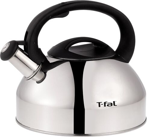 غلاية شاي من الفولاذ المقاوم للصدأ من T-fal، أواني طهي بسعة 3 لتر، وأواني ومقالي، آمنة للاستخدام في غسالة الأطباق باللون الفضي in Kuwait