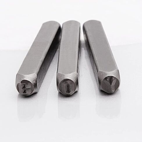 مجموعة 36 قطعة من الحروف والأرقام المعدنية الفولاذية الكبيرة والحروف الكبيرة والأرقام (A ~ Z، &، 0-8) مع حقيبة تخزين للمجوهرات الجلدية والخشبية (3 مم) in Kuwait