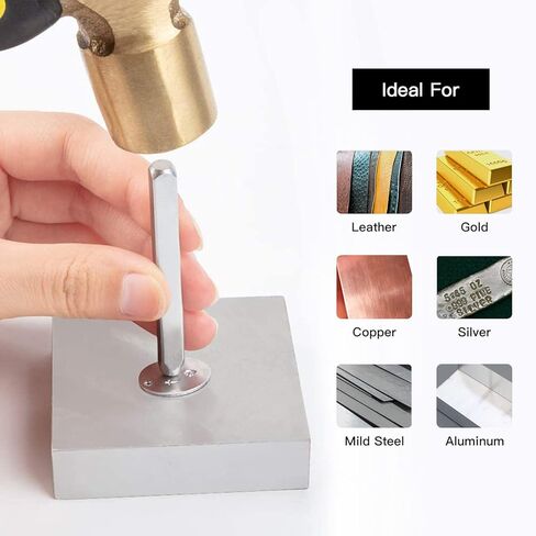 مجموعة 36 قطعة من الحروف والأرقام المعدنية الفولاذية الكبيرة والحروف الكبيرة والأرقام (A ~ Z، &، 0-8) مع حقيبة تخزين للمجوهرات الجلدية والخشبية (3 مم) in Kuwait