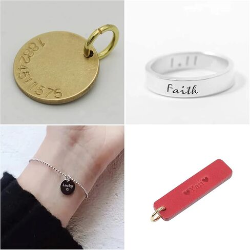 مجموعة 36 قطعة من الحروف والأرقام المعدنية الفولاذية الكبيرة والحروف الكبيرة والأرقام (A ~ Z، &، 0-8) مع حقيبة تخزين للمجوهرات الجلدية والخشبية (3 مم) in Kuwait