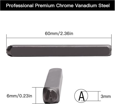 مجموعة 36 قطعة من الحروف والأرقام المعدنية الفولاذية الكبيرة والحروف الكبيرة والأرقام (A ~ Z، &، 0-8) مع حقيبة تخزين للمجوهرات الجلدية والخشبية (3 مم) in Kuwait
