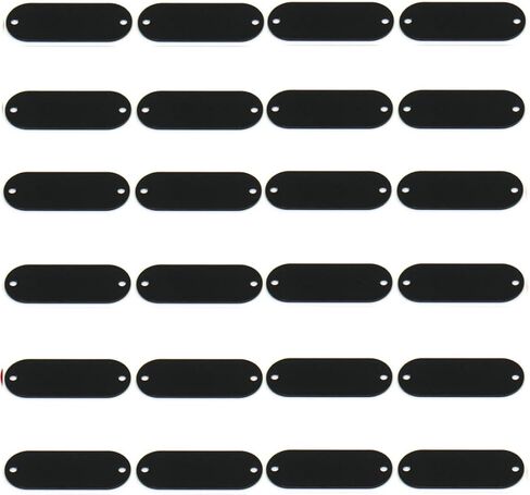 24 Pack Anodized Aluminum Blank Tags Metal Pet ID Tags with 2 Holes for Laser Engraving Stamping for DIY Art Craft Gifts Black in Saudi Arabia