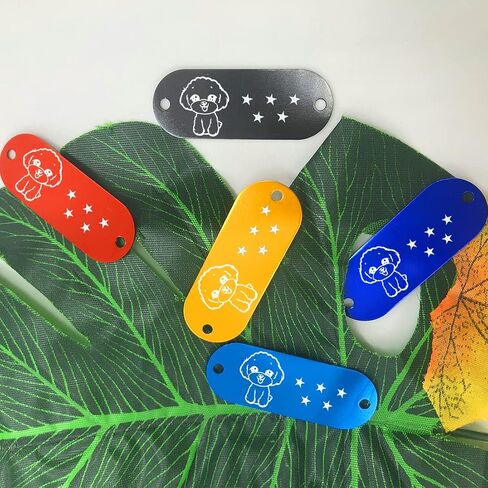 24 Pack Anodized Aluminum Blank Tags Metal Pet ID Tags with 2 Holes for Laser Engraving Stamping for DIY Art Craft Gifts Black in Saudi Arabia