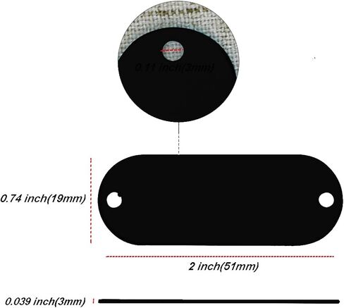 24 Pack Anodized Aluminum Blank Tags Metal Pet ID Tags with 2 Holes for Laser Engraving Stamping for DIY Art Craft Gifts Black in Saudi Arabia