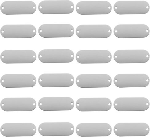 24 Pack Anodized Aluminum Blank Tags Metal Pet ID Tags with 2 Holes for Laser Engraving Stamping for DIY Art Craft Gifts Black in Saudi Arabia