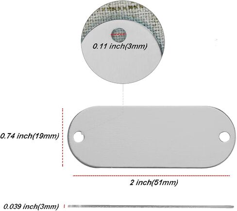 24 Pack Anodized Aluminum Blank Tags Metal Pet ID Tags with 2 Holes for Laser Engraving Stamping for DIY Art Craft Gifts Black in Saudi Arabia