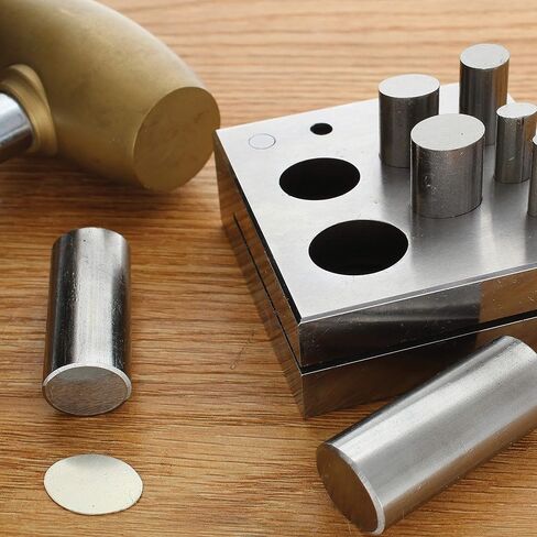 مجموعة قطع القرص الدائرية الفولاذية من بيدسميث مع 4 اللكمات والقالب. أداة لقطع الدوائر الدقيقة من: 1 بوصة إلى 2 بوصة باستخدام لوح معدني ناعم يصل إلى 14 مقياس وأرق in Kuwait