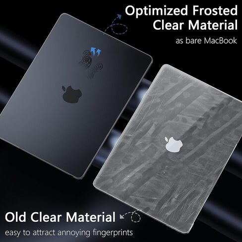 متوافق مع حافظة M3 M2 MacBook Air 13.6 بوصة 2024-2022 A3113 A2681، حافظة رفيعة للغاية ومضادة لبصمات الأصابع لجهاز MacBook Air 13.6 بوصة مع شريحة M3 M2 وشاشة Retina Touch ID، شفاف in Saudi Arabia