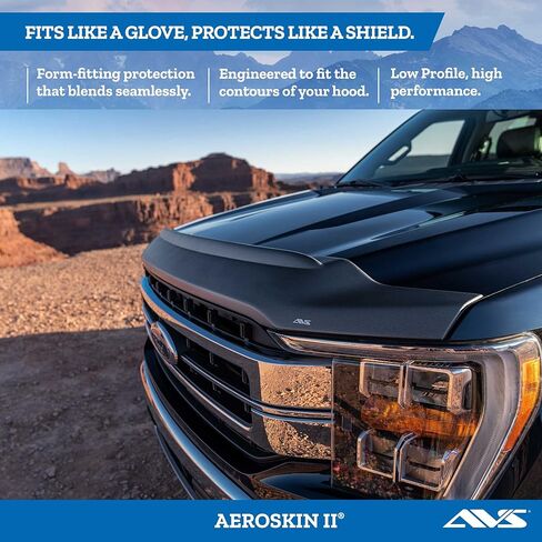 Auto Ventshade [AVS] Aeroskin II Hood Protector | 2011 - 2016 Ford F - 250, F - 350, Low Profile - Textured Black, 1 pc. | 436022 in Saudi Arabia