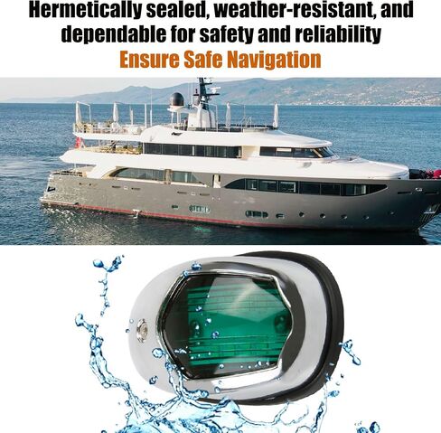 Boat Navigation Light Marine Navigation Lights Bow Light for Boats Led Vertical Mount Bow and Stern Red and Green Perfect Replacement for Pontoon and Small Boat (Plated Silver) in Saudi Arabia