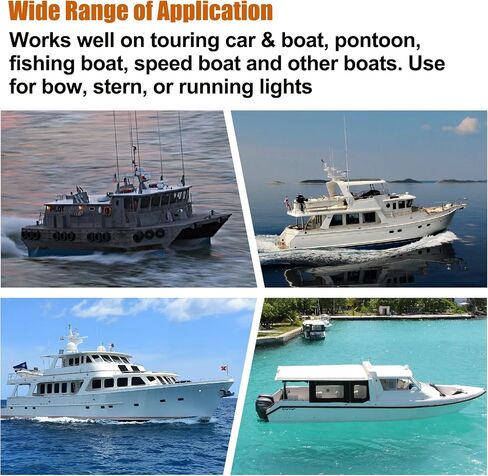 Boat Navigation Light Marine Navigation Lights Bow Light for Boats Led Vertical Mount Bow and Stern Red and Green Perfect Replacement for Pontoon and Small Boat (Plated Silver) in Saudi Arabia