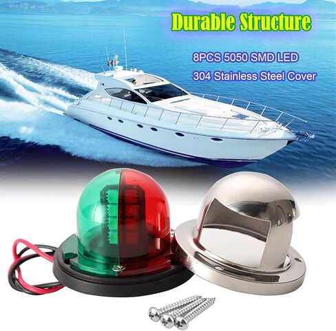 ضوء الملاحة البحرية، ضوء LED للقارب الأحمر/الأخضر، ضوء القوس الجانبي للقارب، ضوء الإبحار للميناء، الميمنة، القارب، اليخت والعائم، تيار مستمر 12 فولت in Kuwait