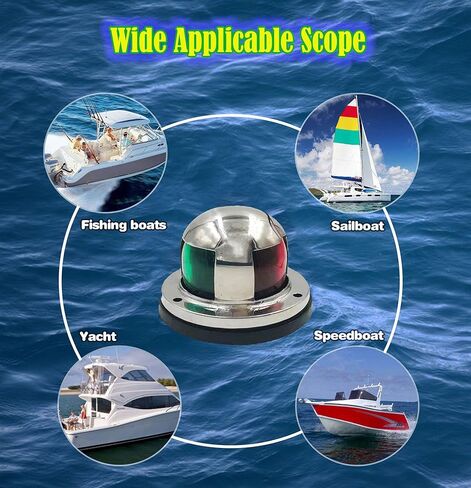 ضوء الملاحة البحرية، ضوء LED للقارب الأحمر/الأخضر، ضوء القوس الجانبي للقارب، ضوء الإبحار للميناء، الميمنة، القارب، اليخت والعائم، تيار مستمر 12 فولت in Kuwait