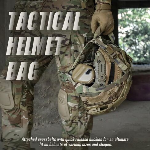 حقيبة خوذة تكتيكية من LIVANS، حقيبة تخزين NVG مبطنة وحقيبة ملحقات خوذة تكتيكية مع لوحة خطافية للرؤية الليلية وحقيبة تخزين حماية in Kuwait