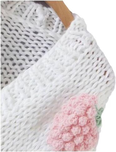 Women's Sweet Japanese Strawberry Embroidered Knit Cardigan Top Korean Retro Elegant Cute Kawaii Coat in Saudi Arabia
