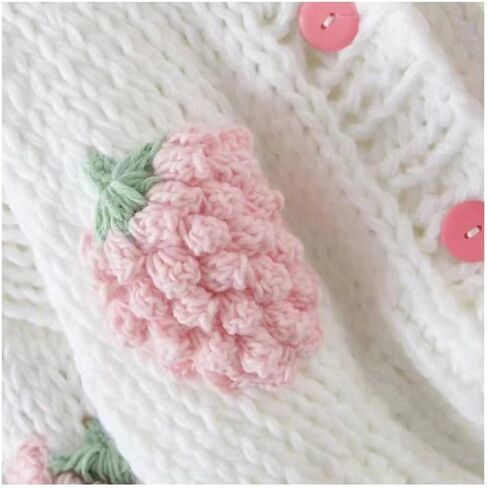 Women's Sweet Japanese Strawberry Embroidered Knit Cardigan Top Korean Retro Elegant Cute Kawaii Coat in Saudi Arabia