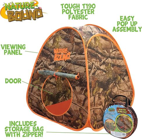 خيمة Nature Bound Kids Playhouse المنبثقة للصيد العمياء للاستخدام الداخلي أو الخارجي، بطول 32 بوصة، وعرض 32 بوصة، وارتفاع 35.5 بوصة، للأولاد والبنات من عمر 5 سنوات فما فوق، Camoflauge (NB541) in Kuwait