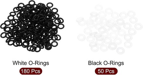 MECCANIXITY 5mmx3mmx1mm Nitrile Rubber O-Rings Black 180pcs, 6mmx3mmx1.5mm Silicone Rubber Seal Gaskets White 50pcs in Saudi Arabia