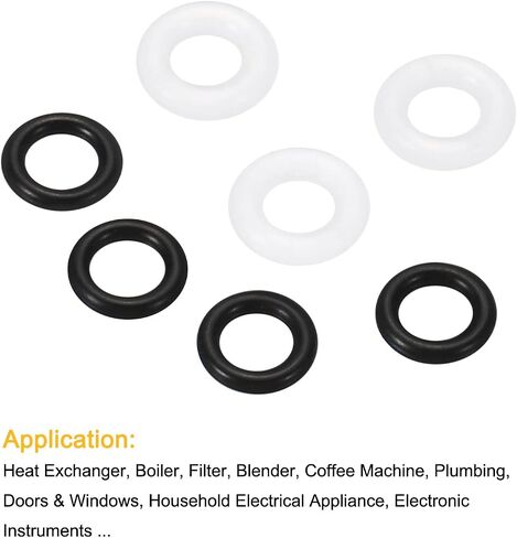MECCANIXITY 5mmx3mmx1mm Nitrile Rubber O-Rings Black 180pcs, 6mmx3mmx1.5mm Silicone Rubber Seal Gaskets White 50pcs in Saudi Arabia