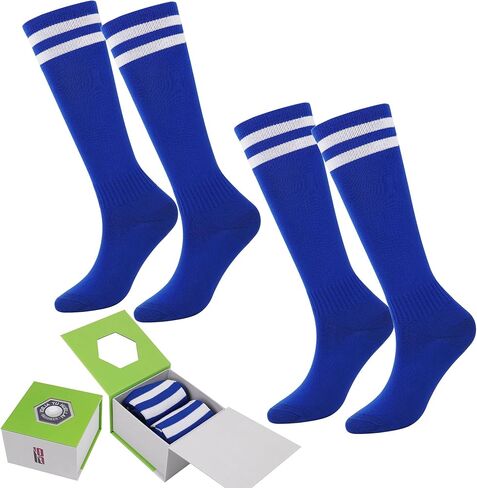 برومان 2 أزواج أطفال جوارب لكرة القدم بنين بنات بسط الركبة عالية جوارب أنبوبية تنفس الرياضة التدريب كرة القدم جوارب رياضية in Kuwait