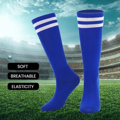 برومان 2 أزواج أطفال جوارب لكرة القدم بنين بنات بسط الركبة عالية جوارب أنبوبية تنفس الرياضة التدريب كرة القدم جوارب رياضية in Kuwait