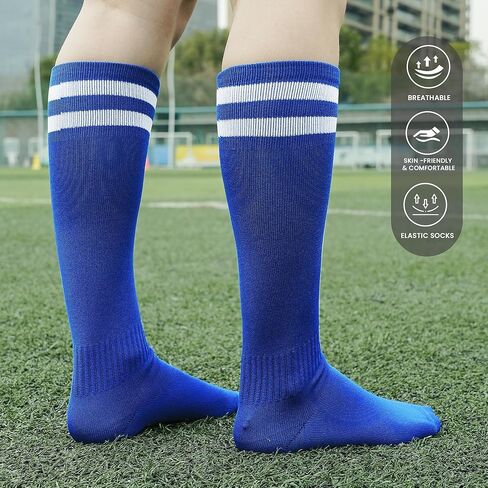 برومان 2 أزواج أطفال جوارب لكرة القدم بنين بنات بسط الركبة عالية جوارب أنبوبية تنفس الرياضة التدريب كرة القدم جوارب رياضية in Kuwait