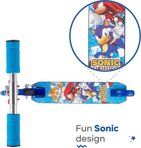 Sakar Sonic The Hedgehog 2 عجلة ركلة سكوتر وSonic The Hedgehog Boys Sonic 5 Pack No Show Casual Sock، 6-8.5 أمريكي in Saudi Arabia